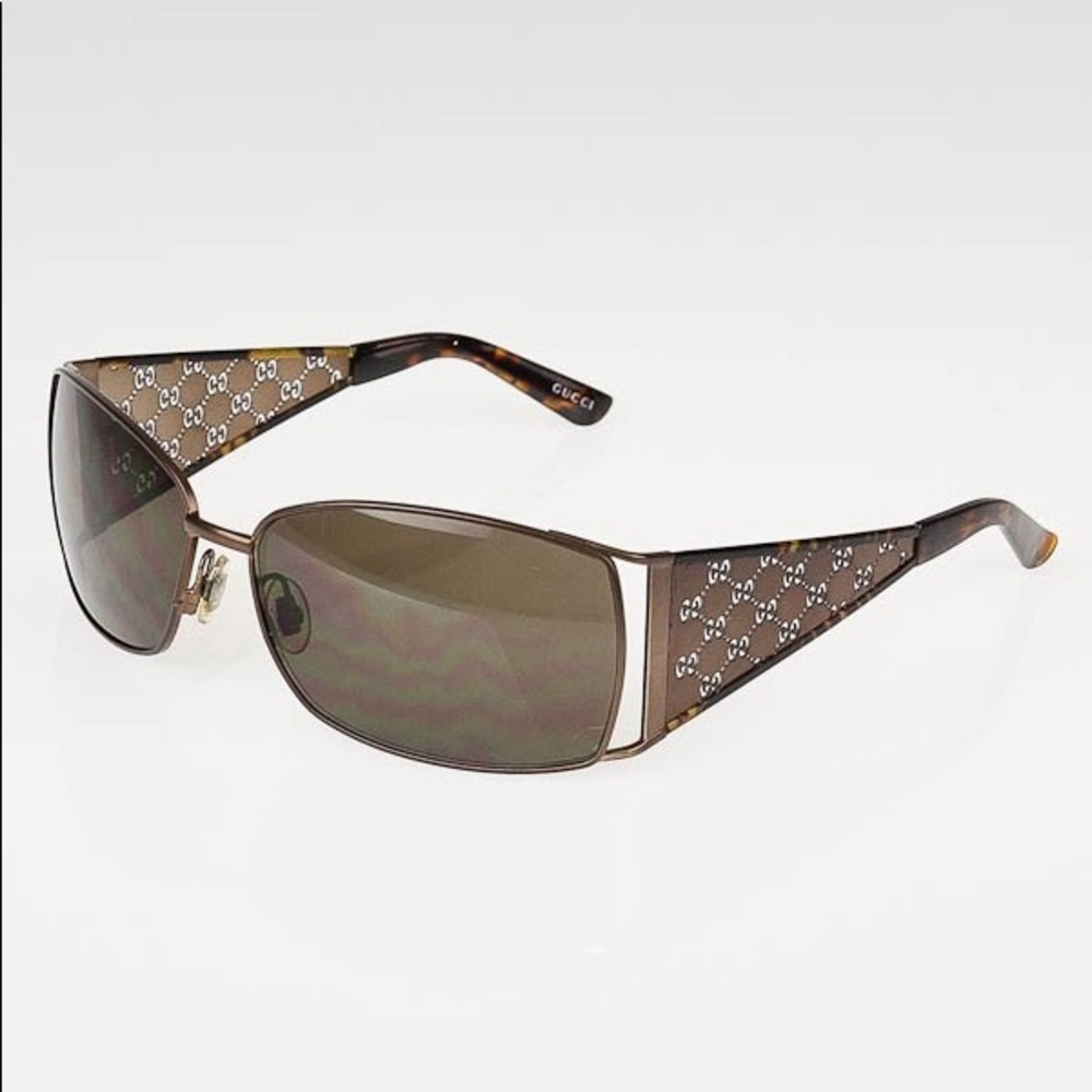SOLD - GUCCI Brown Metal Frame Sunglasses 2832/S